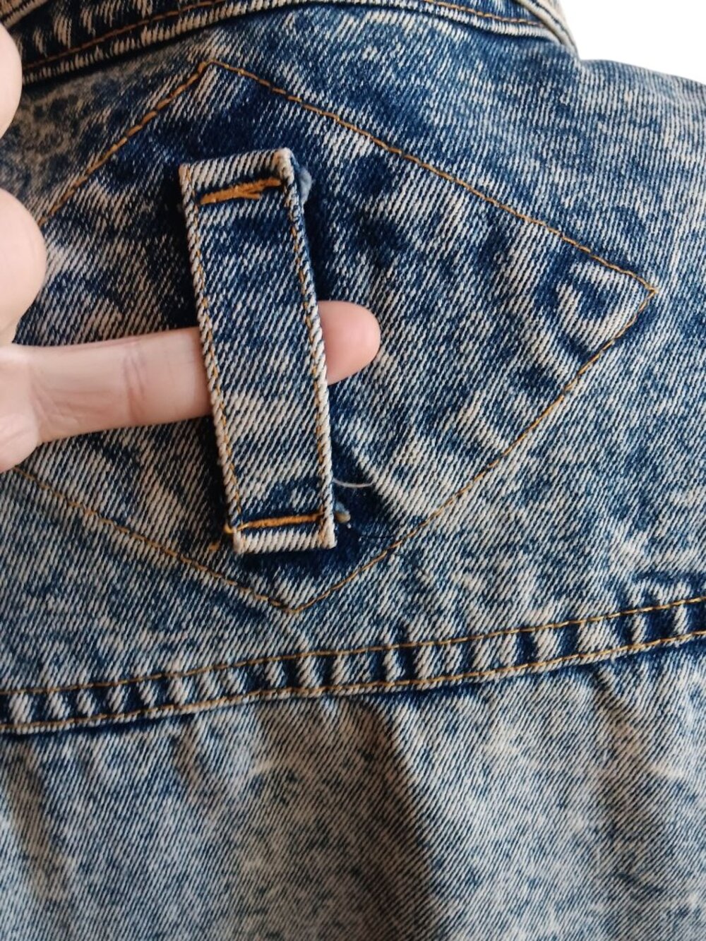 True Vintage Acid Wash Jacket 1980s Denim New Wave Preppy Canyon River Blues - Picture 9 of 10
